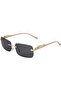 FLAWLESS EYEWEAR Rimless Oversized Sunglasses for Women Men Rectangular Frameless Fashion Shades (Black)