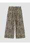 Lcwaikiki Classic Brown Elastic Waist Leopard Print Women's Trousers - 6