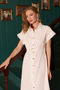 Embroidered Detailed Belted Midi Dress - 2