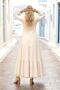Cream Tasseled Long Linen Dress - 5