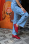 Genuine Leather 100% Genuine Leather Women's Red Casual Shoes Laser Cut Lace-Up Comfortable Sole