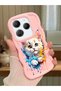 Infinix Hot 40 Compatible Case Camera Protector Pink Silicone Couple Phone Case Cat Pattern