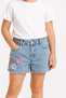 Girl's Knitted Floral Embroidered Denim Shorts Safe Domestic Production Denim Shorts