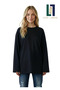 Wide Sleeve Oversize Long Sleeve Black Tshirt 100% Cotton Printed Summer Wear - 2
