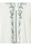 Peak New Season Ecru Tie-Neck Patterned Blouse - 7