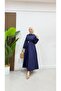 Women's Buttoned Buckle Belt Detailed Hijab Dress