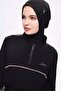 Esila Pink Piping Black 5 Piece Full Hijab Swimsuit Set 5078 - 3