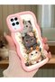 Samsung Galaxy A12 Compatible Case Camera Protector Pink Silicone Couple Phone Case Cat Pattern