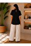 Women's Stand Collar Drop Detailed Short Sleeve Sandy Blouse - 2