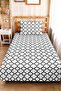 Black and White Geometric Modern Single Pique Set - Minimal Quilted Bedspread 160X220 cm - 5