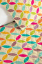 Colorful Geometric Youth Room Single Pique Set - Turquoise Yellow 160X220 cm Quilted Bedspread - 3