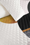 Black Geometric Modern Young Room Single Pique Set-Gold Gray 160X220 cm Quilted Bedspread - 3