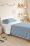 Petrol Blue Simple Youth Room Single Pique Set - Quilted Light Blue 160X220 cm Bedspread - 5