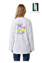 Summer Vibe Themed Wide Sleeve Oversize Long Sleeve White Tshirt 100% Cotton Summer T-Shirt