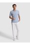 Baby Blue Slim Fit 100% Cotton Lapel Collar Knitwear T-Shirt 50320580-Vr249 - 4
