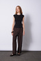 Stitched Detail Cotton Top Black - 2