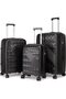 HomeSmart Xplorer Luxury Luggage Set, 3-Piece (PP) Hardshell Suitcases, Durable, Lightweight (Black)