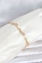 Brass Gold Color Pink Zircon Stone Flower Model Women's Bracelet