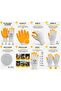 2 Pairs of Pu Coated Polyester Knitted Work Gloves Yellow - Mechanical Protection - 2