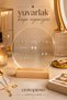Transparent Round Stylish Design Earring Jewelry Organizer with Wooden Stand - 3
