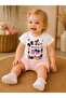 Strawberry Kitten Patterned Baby Girl Top and Bottom Summer Set