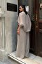 Women's V-Neck Blouse Wide-Leg Pants Oversize Modal Textured Set - 5