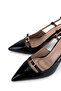 Women's Genuine Leather Black Patent Leather High Heels - 3