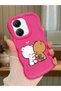 Poco X7 Pro Compatible Case Camera Protector Red Silicone Couple Phone Case Cute Pattern