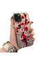iPhone 11 Pro Max Compatible Silicone Edge Hard Back Case Couple Phone Case with Floral Pattern