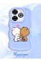 Infinix Smart 8 Plus Compatible Case Camera Protector Blue Silicone Couple Phone Case Cute Pattern - 2