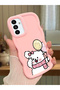 Samsung Galaxy A13 5g Compatible Case Camera Protector Pink Silicone Couple Phone Case Cat Pattern