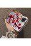 Oppo A15 Compatible Silicone Edge Hard Back Case Couple Phone Case with Floral Pattern - 4