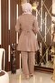 Stone Detailed Belted Suit Mink 19122 - 5