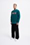 Men's Carpet Embroidery Sweatshirt Oil Green - 6
