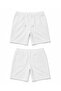 Men's White Shorts Regular Fit Cotton Elastic Waistband Metal Tipped Drawstring - 3