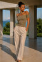 Off-The-Shoulder Halter Neck Ring Detailed Camisole Crop Blouse - 3