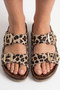 Leopard Patterned Women's Orthopedic Daily Soft Leather Double Buckle Slippers |   Daily Comfortable Indoor and Outdoor Slippers - 2