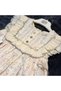 Girl's Ruffled Floral Dress - 100% Natural Cotton - Cream - 6