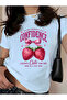 Strawberry Confidence Printed Oversize Cotton T-Shirt