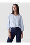 Lcw Everyday Blue Baby Collar Embroidered Women's Shirt