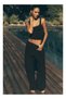 Women High Waist Wide Leg Casual Pants, Stitched Elastic Waistband Loose Fit Trousers - 5