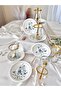 Mavi Çiğdem Model Gold Gilded 6-Person 12-Piece Luxury Tea Set - 4