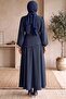 Drawstring Asymmetrical Layered Detailed Hijab Dress - Balloon Sleeve Cape Dress - 3