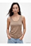 Brown U-Neck Women's Undershirt