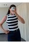 Crew Neck Thick Striped Bodysuit - 2Y2422 - 2