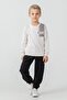Boy's Printed White Long Sleeve Tracksuit Set Us2613-C-V2