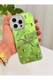 iPhone 15 Pro Case with Marbling Effect, 3D Bow and Floral Pattern, Raised Camera Cover - 6