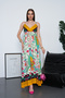 Full Length Straps Double Breasted Me Gathered Viscose Dress