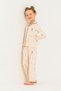 Girls' Shirt Pajama Set Embroidered Cream Long Sleeve Pajama Set Us2726-C-V1 - 8