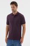 Purple Polo Collar Pike Short Sleeve Slim Fit 100% Cotton T-Shirt 1011260171 - 3